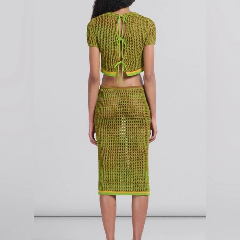 Micas Green Knit Dress with Yellow Accents - Picture 8 of 8